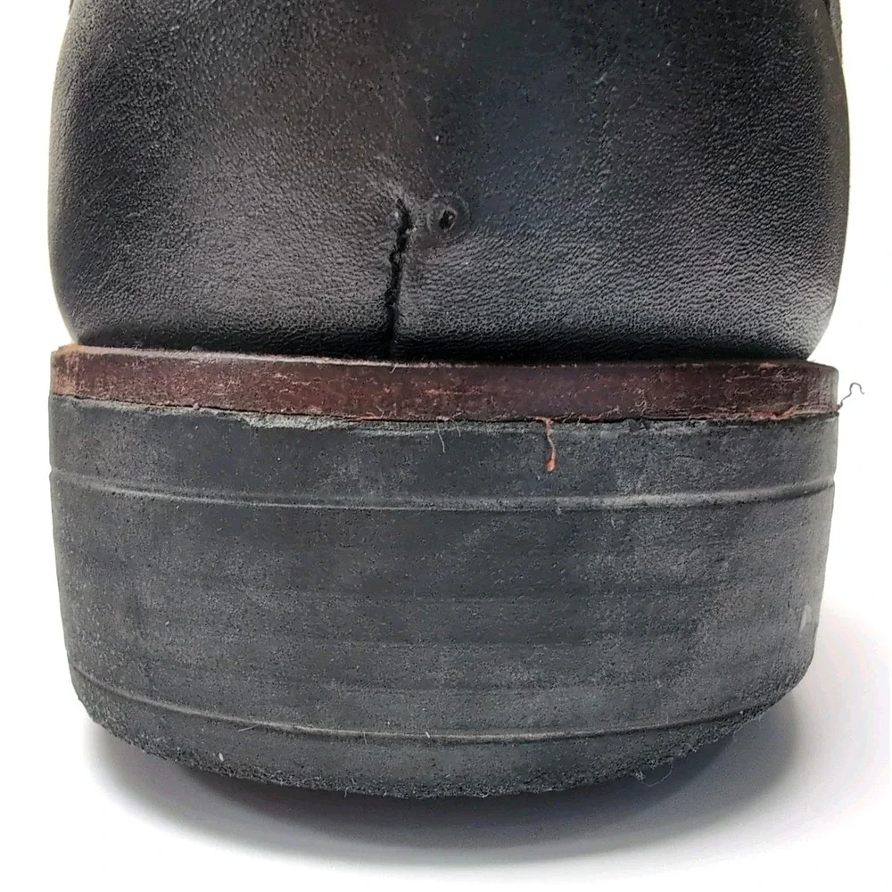 Sandro Moscoloni Leather Slip-On Low Ankle Boots Mens 10 Black‎ Comfort Shoes